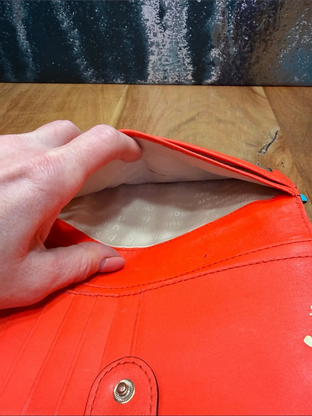 Kate Spade Dopamine Dressing Colorblock Leather Wallet w/Storybook‎ Lining- Fair